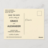 LOVE Sunflower Black Backdrop Weduwdatum Briefkaart (Achterkant)