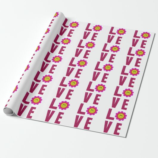 Love Sunflower Cadeaupapier (Uitgerold)