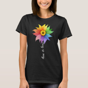 Love Sunflower Daisy Lgbt Pride Rainbow G T-shirt