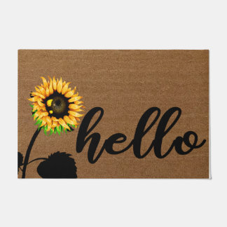 Love Sunflower Doormat, Sunflower Quotte Mat