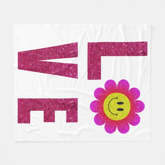 Love Sunflower Fleece Deken (Voorkant (Horizontaal))