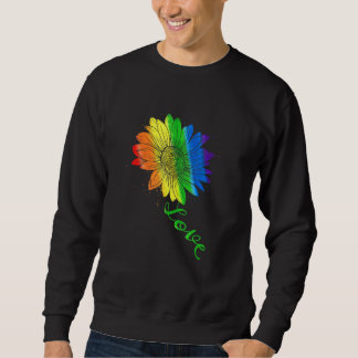 Love Sunflower Floral Lgbetq Rainbow Flag Gay Prid Trui