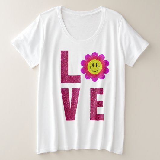 Love Sunflower Grote Maat T-shirt (Design voorkant)