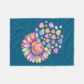 Love Sunflower Hearts Candy Valentines Day Womens  Fleece Deken (Voorkant (Horizontaal))