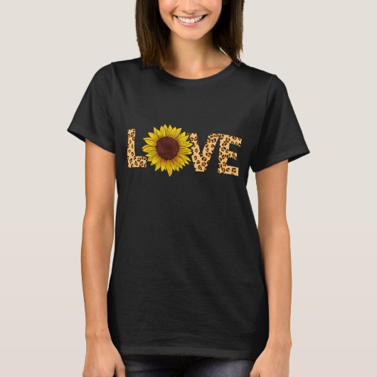 Love Sunflower Leopard Cheetah Lover T-shirt (Voorkant)