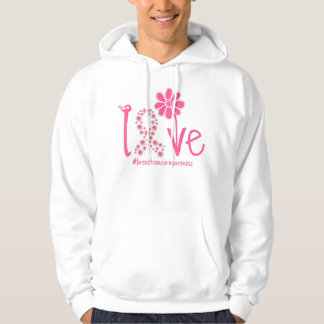 LOVE Sunflower Pink Ribbon Breast Cancer Awa Hoodie