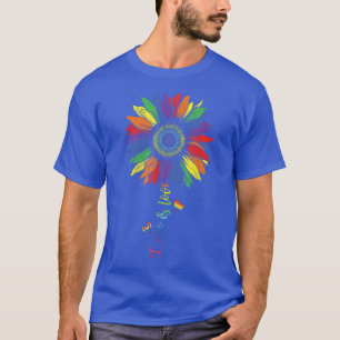 Love Sunflower Rainbow LGBT Lesbian Gay Pr T-shirt