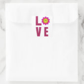 Love Sunflower Vierkante Sticker (Tas)