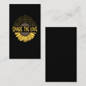 Love Sunflowers Peace Hand Sign Nature Visitekaartje (Voorkant / Achterkant)