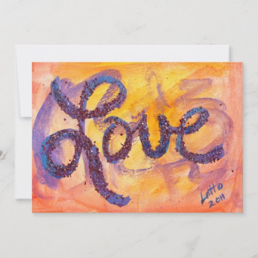 Love Sunset Golden Glow Invites or Announements Kaart (Voorkant)