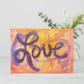 Love Sunset Golden Glow Invites or Announements Kaart (Staand voorkant)