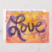 Love Sunset Golden Glow Invites or Announements Kaart (Voorkant / Achterkant)