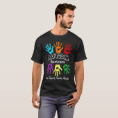 Love Support Educate Advocate Hands Puzzel Autisme T-shirt (Voorkant volledig)