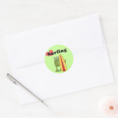 Love Surfing Frog T-shirts en geschenken Ronde Sticker (Envelop)