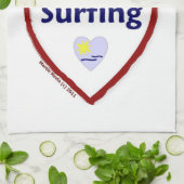 Love Surfing - Sporthanddoek (Personaliseer) Theedoek (Gevouwen)