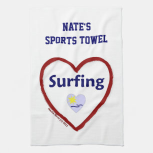 Love Surfing - Sporthanddoek (Personaliseer) Theedoek