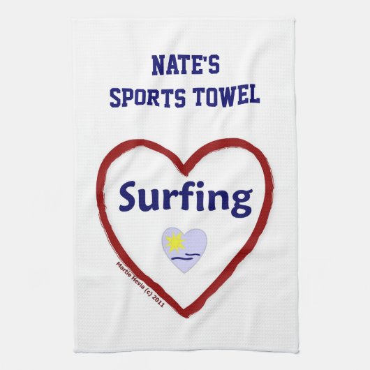 Love Surfing - Sporthanddoek (Personaliseer) Theedoek (Verticaal)
