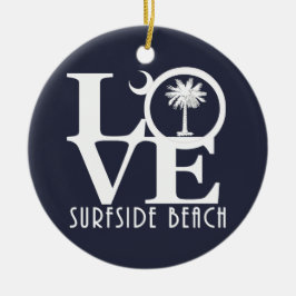 LOVE Surfside Beach Keramisch Ornament