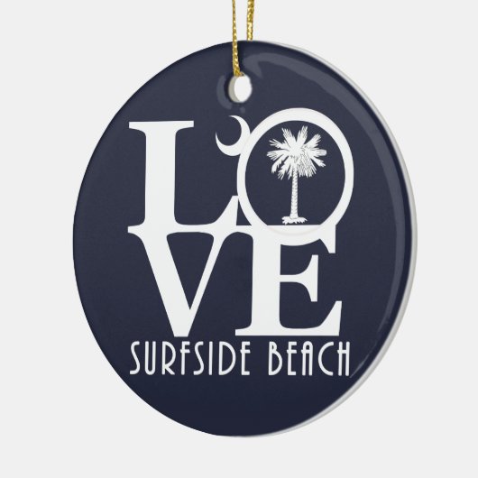 LOVE Surfside Beach Keramisch Ornament (Links)
