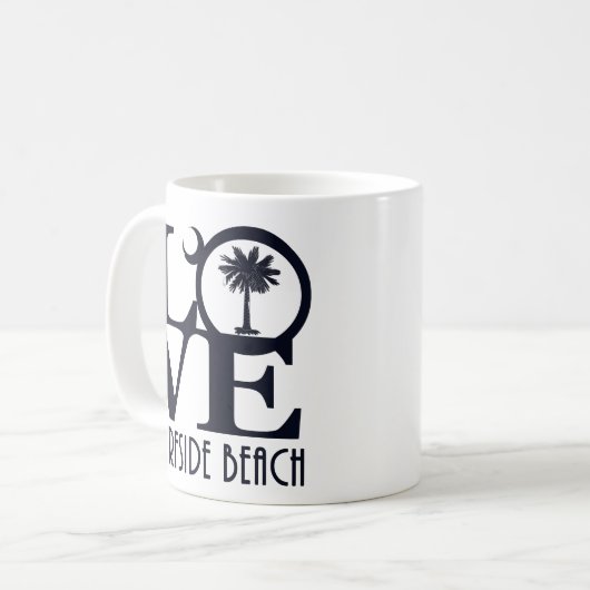 LOVE Surfside Beach SC 11oz Koffiemok (Voorkant links)