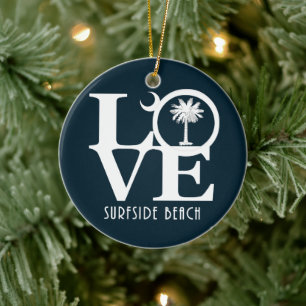 LOVE Surfside Beach SC Keramisch Ornament