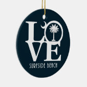 LOVE Surfside Beach SC Keramisch Ornament (Rechts)