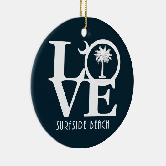 LOVE Surfside Beach SC Keramisch Ornament (Rechts)