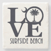 LOVE Surfside Beach SC Stenen Onderzetter (Voorkant)