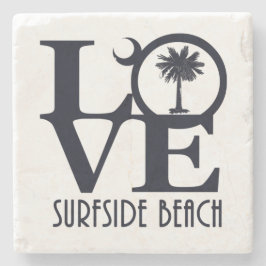 LOVE Surfside Beach SC Stenen Onderzetter