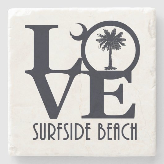 LOVE Surfside Beach SC Stenen Onderzetter (Voorkant)
