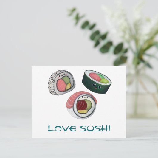 Love Sushi Briefkaart (Staand voorkant)