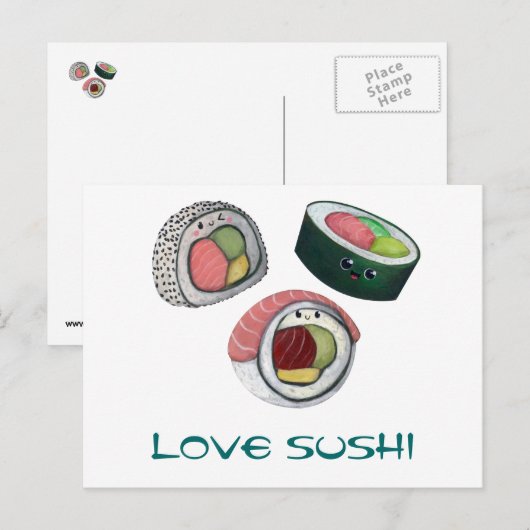 Love Sushi Briefkaart (Voorkant / Achterkant)