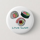 Love Sushi Ronde Button 5,7 Cm (Voorkant)