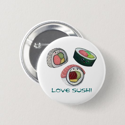Love Sushi Ronde Button 5,7 Cm (Voorkant /achterkant)