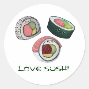 Love Sushi Ronde Sticker