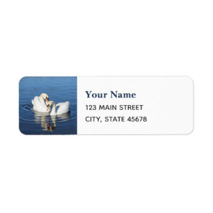 Love Swans Blue Etiket