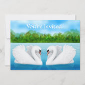 Love Swans Invitation Kaart (Voorkant)