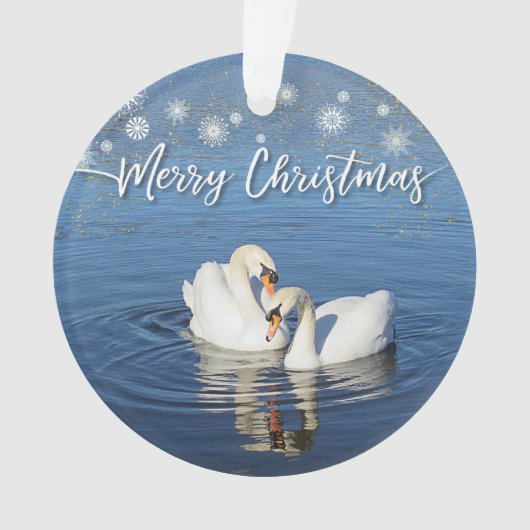 Love Swans Kerstmis Ornament (voorkant)
