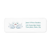 Love swans Monogram Return address Label (Voorkant)