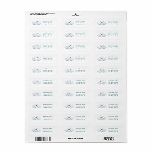 Love swans Monogram Return address Label (Full Sheet)