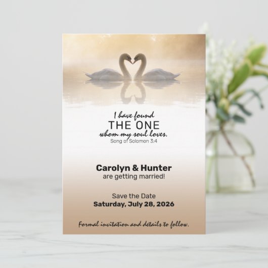 Love Swans Save The Date (Staand voorkant)