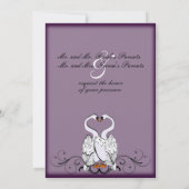 Love Swans Wedding Invitation Kaart (Achterkant)
