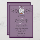 Love Swans Wedding Invitation Kaart (Voorkant / Achterkant)