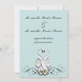 Love Swans Wedding Invitation Kaart (Achterkant)