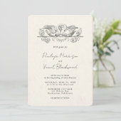 Love Swans Wedding Invitation Kaart (Staand voorkant)