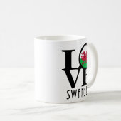 LOVE Swansea Wales 11oz Koffiemok (Voorkant rechts)