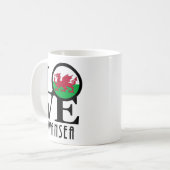 LOVE Swansea Wales 11oz Koffiemok (Voorkant links)