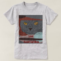 Love Sweet Cat Mom T-shirt voor vrouwen