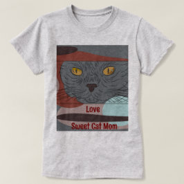 Love Sweet Cat Mom T-shirt voor vrouwen
