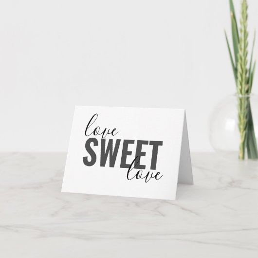  LOVE SWEET LOVE typografie | Kaart (Voorkant)